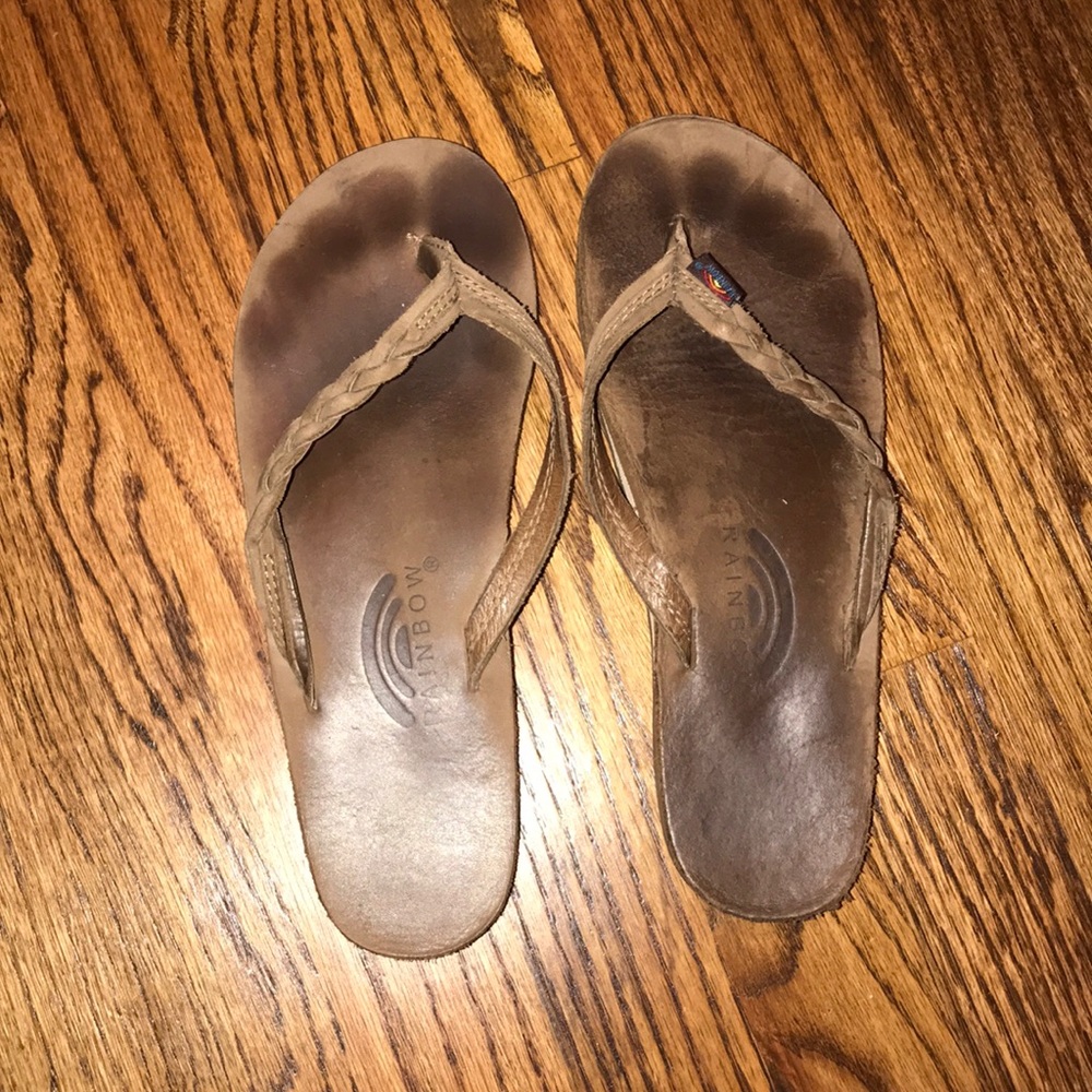 Rainbow flip flops